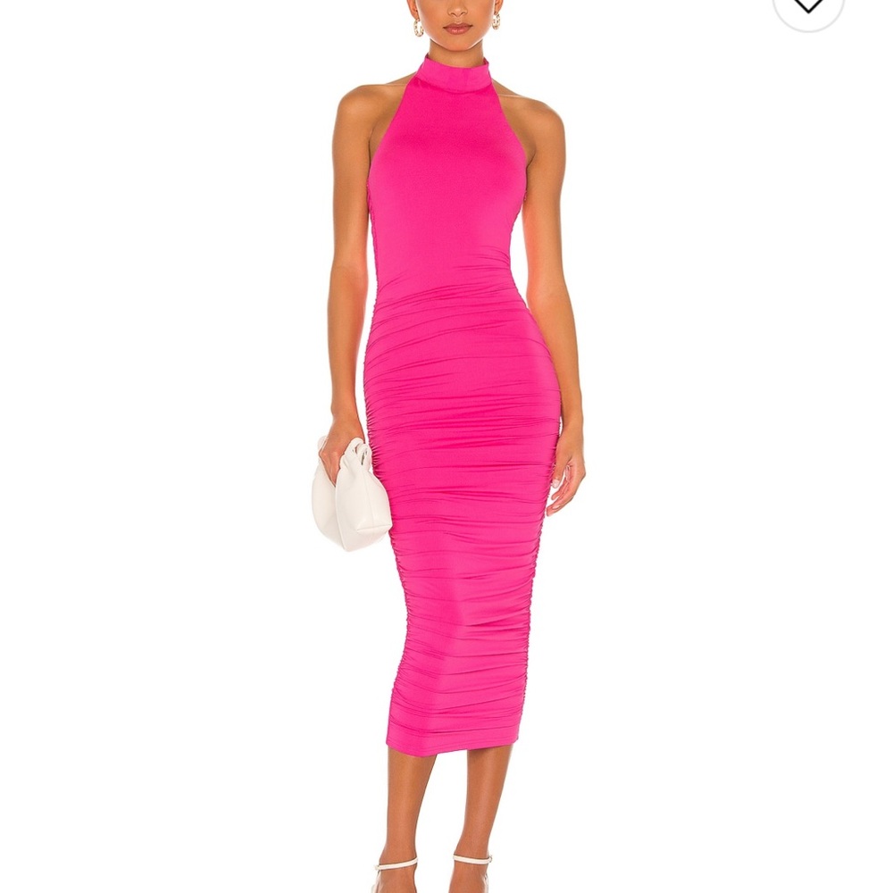 Superdown Vibrant Pink Backless Dress
